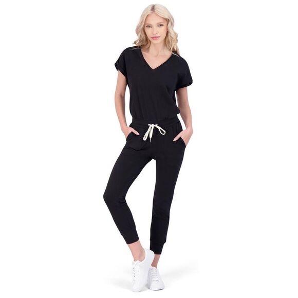 n:p by n:PHILANTHROPY Lawes Women’s Short Sleeve Cotton V-Neck Jumpsuit NWT - Picture 2 of 5
